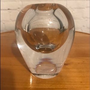 Simon Pearce signed clear glass tea light